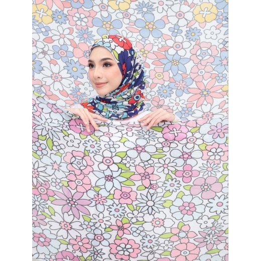 Pleated Chiffon Wideshawl Daisy